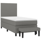 Boxspringbett mit Matratze Dunkelgrau 100x200 cm Stoff