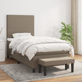 Boxspringbett mit Matratze Taupe 100x200 cm Stoff