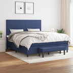 Boxspringbett mit Matratze Blau 160x200 cm Stoff