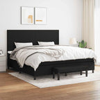 Boxspringbett mit Matratze Schwarz 200x200 cm Stoff