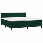 Boxspringbett mit Matratze & LED Dunkelgrün 180x200 cm Samt