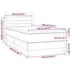 Boxspringbett mit Matratze & LED Schwarz 100x200 cm Samt