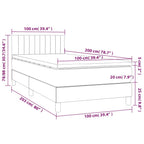 Boxspringbett mit Matratze & LED Schwarz 100x200 cm Samt