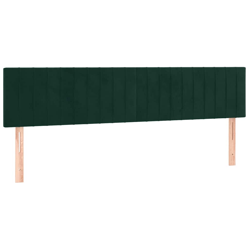 Boxspringbett mit Matratze & LED Dunkelgrün 160x200 cm Samt