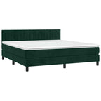 Boxspringbett mit Matratze & LED Dunkelgrün 180x200 cm Samt