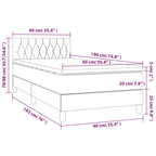 Boxspringbett mit Matratze & LED Dunkelgrau 90x190 cm Samt