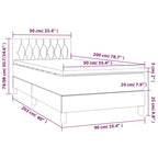 Boxspringbett mit Matratze & LED Hellgrau 90x200 cm Samt