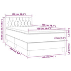 Boxspringbett mit Matratze & LED Hellgrau 100x200 cm Samt