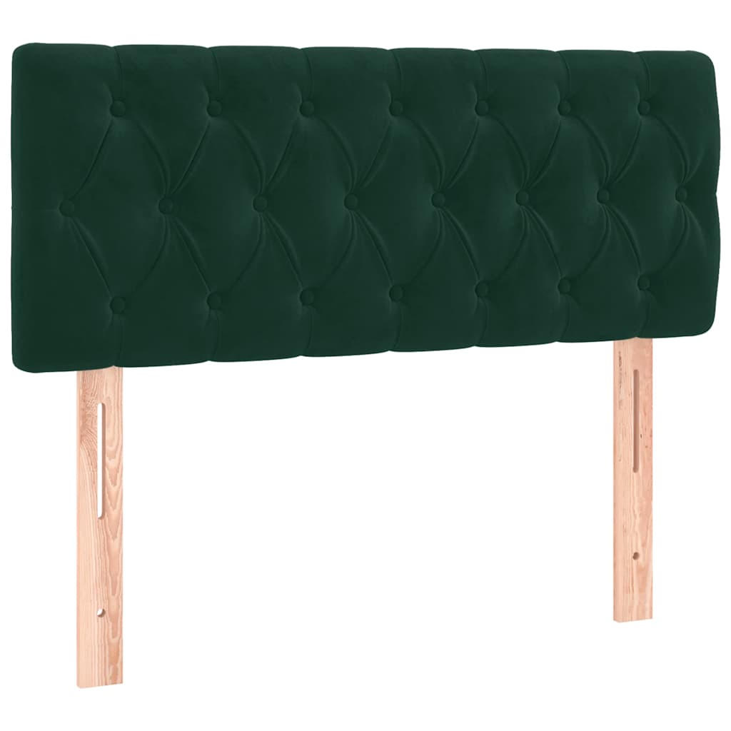 Boxspringbett mit Matratze & LED Dunkelgrün 100x200 cm Samt