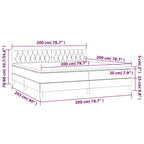 Boxspringbett mit Matratze & LED Dunkelgrau 200x200 cm Samt