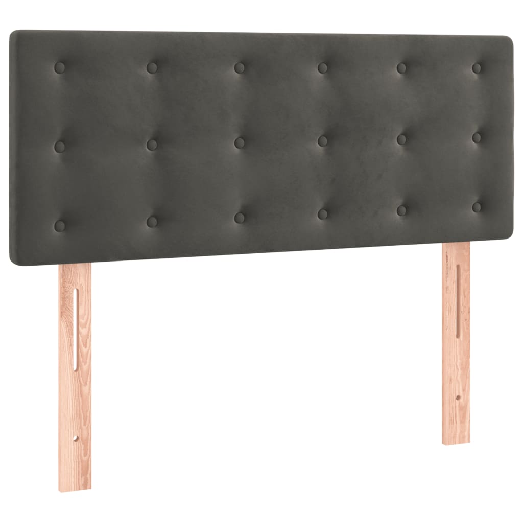 Boxspringbett mit Matratze & LED Dunkelgrau 90x190 cm Samt