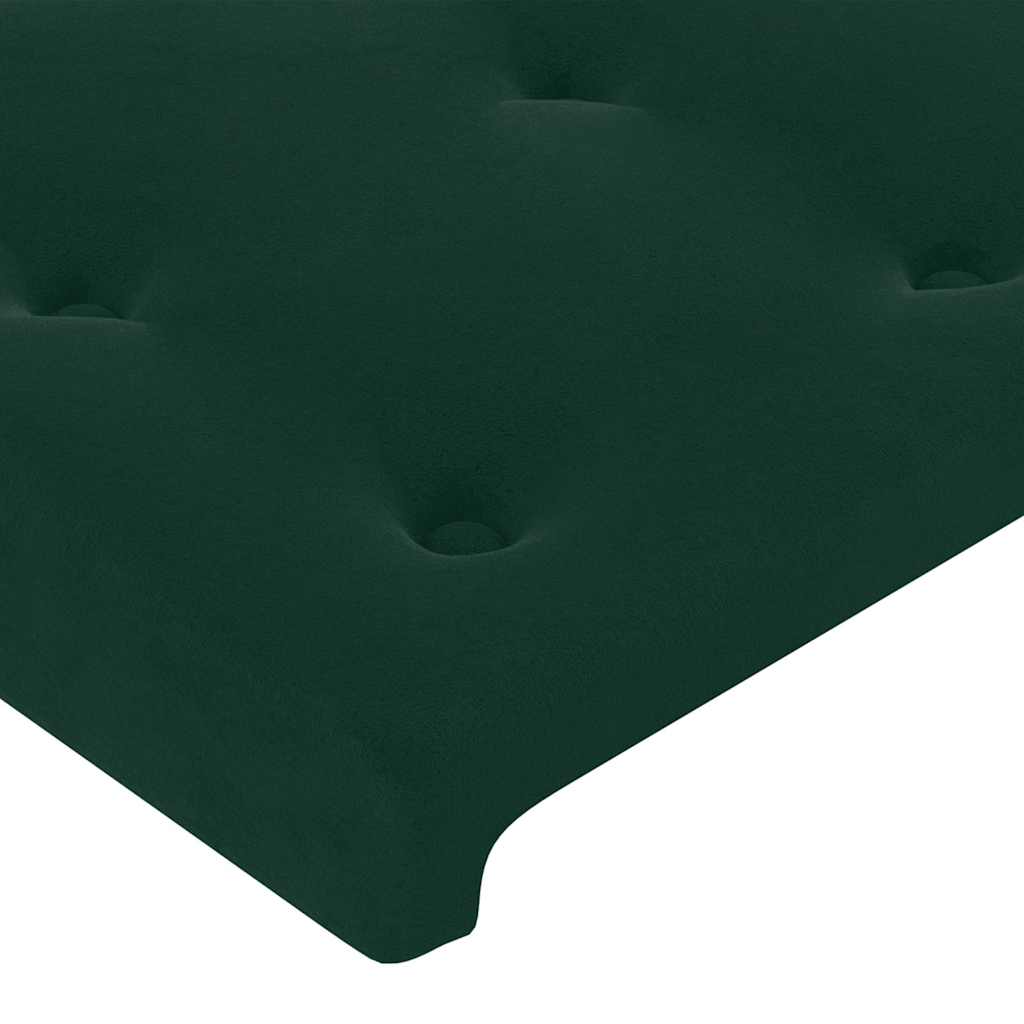 Boxspringbett mit Matratze & LED Dunkelgrün 90x200 cm Samt