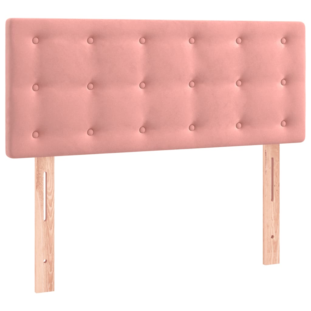 Boxspringbett mit Matratze & LED Rosa 100x200 cm Samt