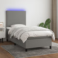 Boxspringbett mit Matratze & LED Dunkelgrau 80x200 cm Stoff