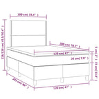 Boxspringbett mit Matratze & LED Dunkelbraun 120x200 cm Stoff