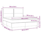 Boxspringbett mit Matratze & LED Taupe 180x200 cm Stoff