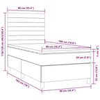 Boxspringbett mit Matratze & LED Taupe 90x190 cm Stoff