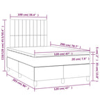 Boxspringbett mit Matratze & LED Hellgrau 120x200 cm Stoff