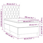 Boxspringbett mit Matratze & LED Creme 80x200 cm Stoff