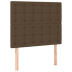 Boxspringbett mit Matratze & LED Dunkelbraun 90x200 cm Stoff