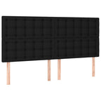 Boxspringbett mit Matratze & LED Schwarz 180x200 cm Stoff
