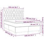 Boxspringbett mit Matratze & LED Hellgrau 140x190 cm Stoff