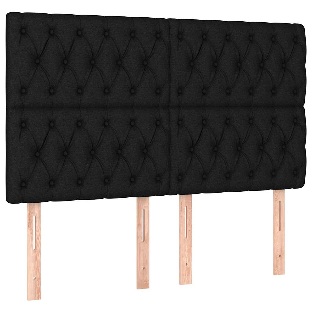 Boxspringbett mit Matratze & LED Schwarz 140x200 cm Stoff