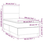 Boxspringbett mit Matratze & LED Creme 90x190 cm Kunstleder