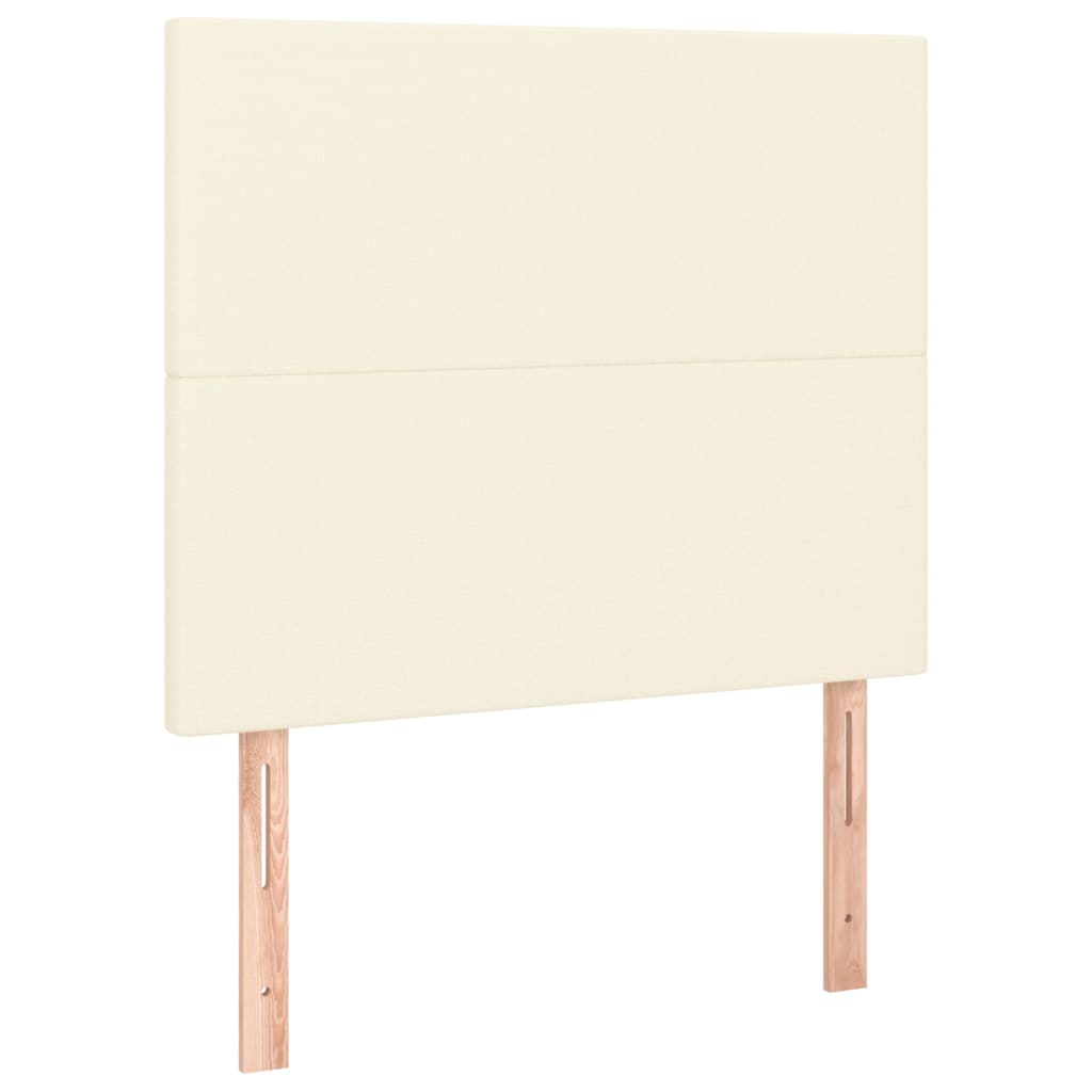 Boxspringbett mit Matratze & LED Creme 90x200 cm Kunstleder