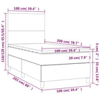 Boxspringbett mit Matratze & LED Creme 100x200 cm Kunstleder