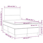 Boxspringbett mit Matratze & LED Cappuccino-Braun 120x200cm