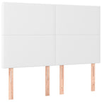 Boxspringbett mit Matratze & LED Weiß 140x200 cm Kunstleder