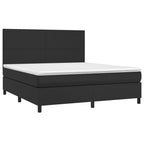 Boxspringbett mit Matratze & LED Schwarz 180x200 cm Kunstleder