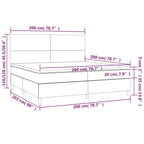 Boxspringbett mit Matratze & LED Creme 200x200 cm Kunstleder