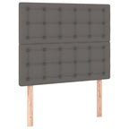 Boxspringbett mit Matratze & LED Grau 80x200 cm Kunstleder