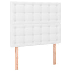 Boxspringbett mit Matratze & LED Weiß 90x190 cm Kunstleder
