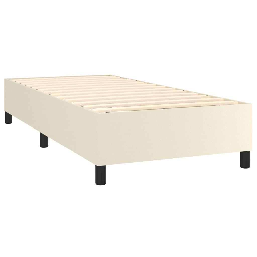 Boxspringbett mit Matratze & LED Creme 90x190 cm Kunstleder
