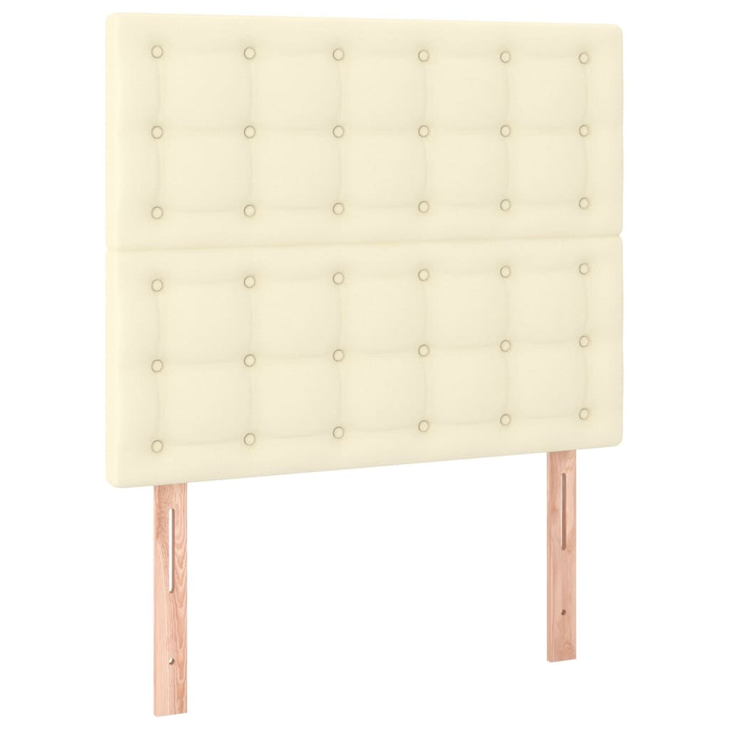Boxspringbett mit Matratze & LED Creme 90x190 cm Kunstleder