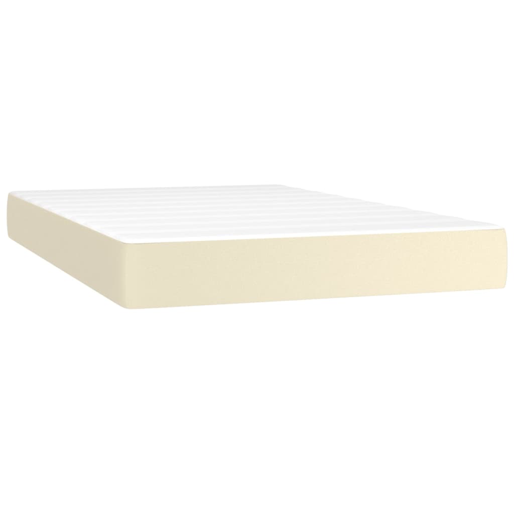 Boxspringbett mit Matratze & LED Creme 120x200 cm Kunstleder