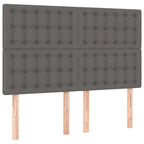 Boxspringbett mit Matratze & LED Grau 140x200 cm Kunstleder