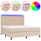 Boxspringbett mit Matratze & LED Cappuccino-Braun 160x200cm