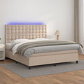 Boxspringbett mit Matratze & LED Cappuccino-Braun 160x200cm