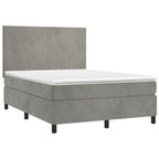 Boxspringbett mit Matratze & LED Hellgrau 140x200 cm Samt
