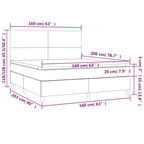 Boxspringbett mit Matratze & LED Rosa 160x200 cm Samt