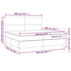 Boxspringbett mit Matratze & LED Dunkelgrün 200x200 cm Samt