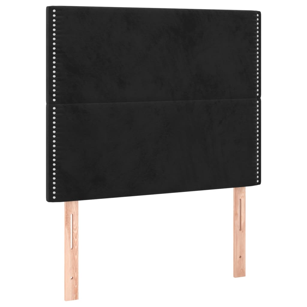 Boxspringbett mit Matratze & LED Schwarz 90x190 cm Samt