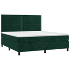 Boxspringbett mit Matratze & LED Dunkelgrün 180x200 cm Samt