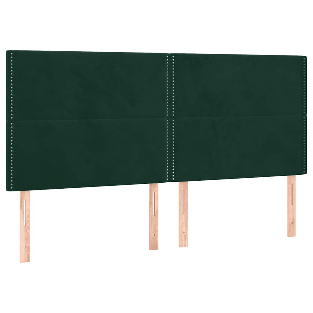 Boxspringbett mit Matratze & LED Dunkelgrün 180x200 cm Samt