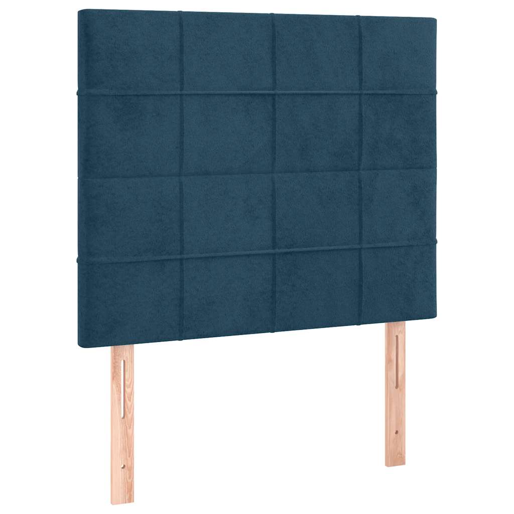 Boxspringbett mit Matratze & LED Dunkelblau 80x200 cm Samt