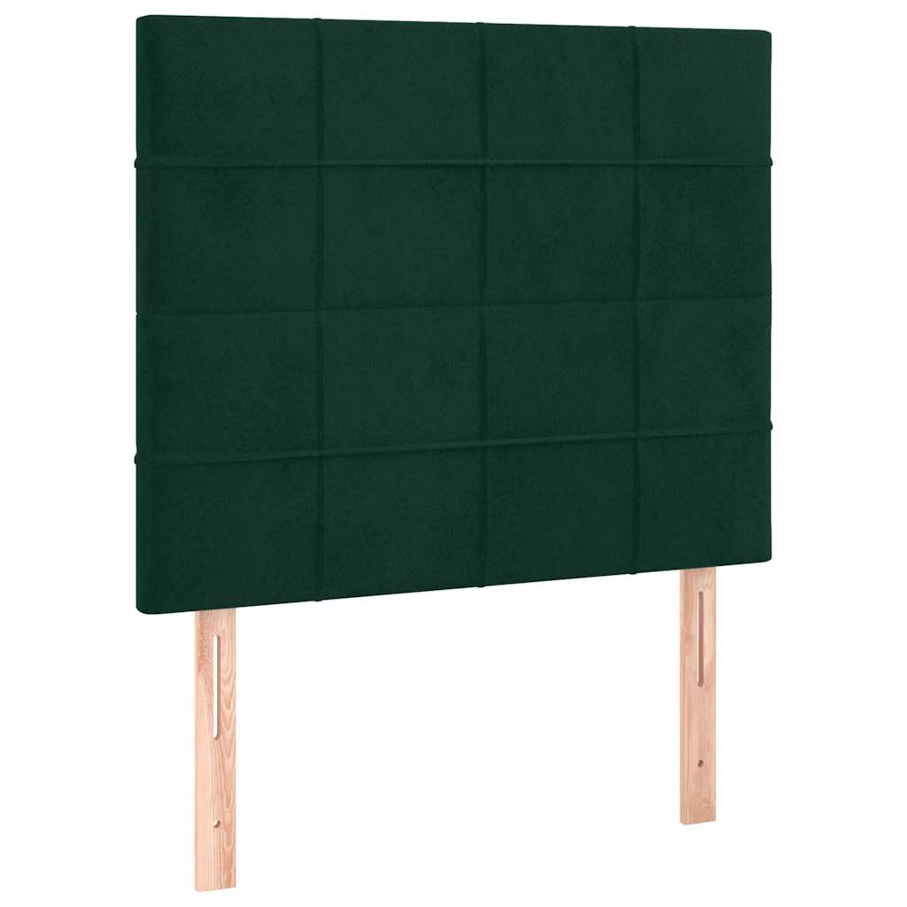 Boxspringbett mit Matratze & LED Dunkelgrün 120x200 cm Samt